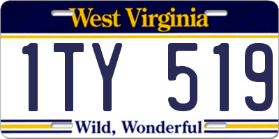 WV license plate 1TY519