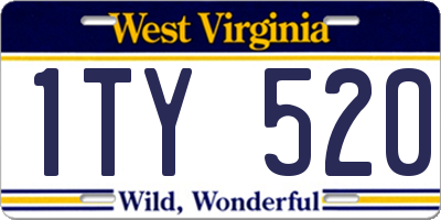 WV license plate 1TY520