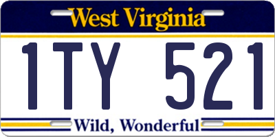 WV license plate 1TY521