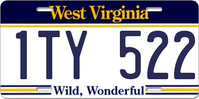 WV license plate 1TY522