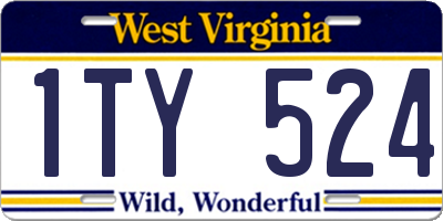 WV license plate 1TY524