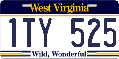 WV license plate 1TY525