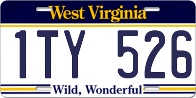 WV license plate 1TY526