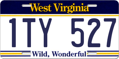 WV license plate 1TY527