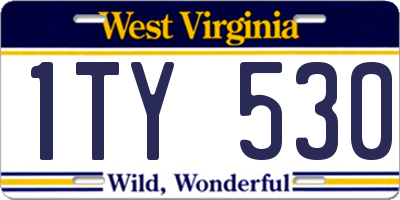 WV license plate 1TY530