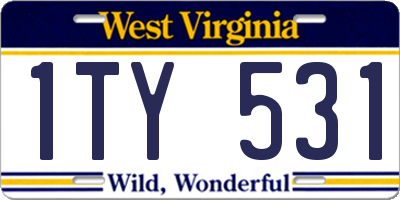 WV license plate 1TY531