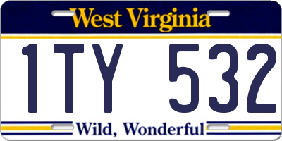 WV license plate 1TY532