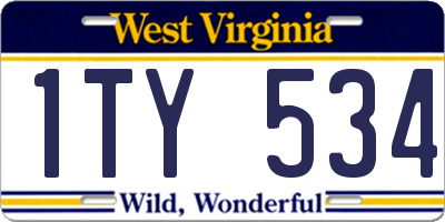 WV license plate 1TY534