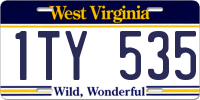 WV license plate 1TY535