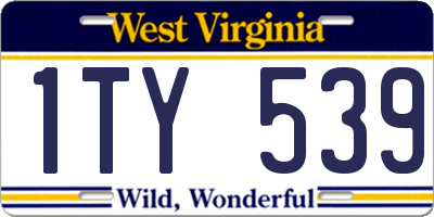 WV license plate 1TY539