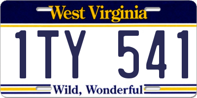 WV license plate 1TY541