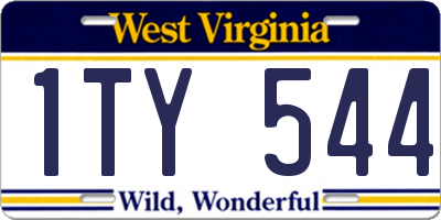 WV license plate 1TY544