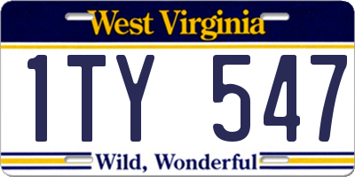 WV license plate 1TY547