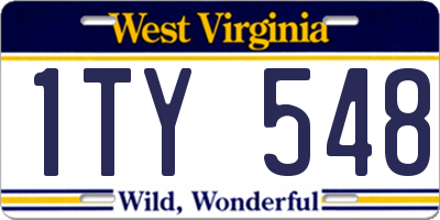 WV license plate 1TY548