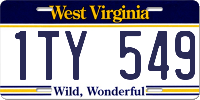 WV license plate 1TY549