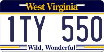 WV license plate 1TY550
