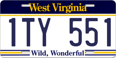WV license plate 1TY551