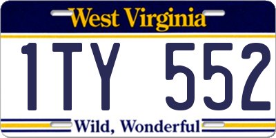 WV license plate 1TY552