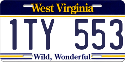 WV license plate 1TY553