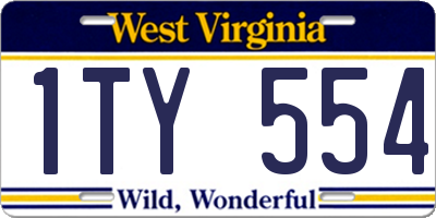 WV license plate 1TY554