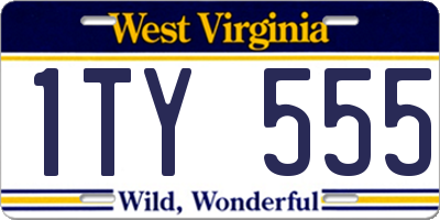 WV license plate 1TY555
