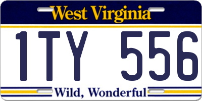 WV license plate 1TY556
