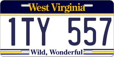 WV license plate 1TY557