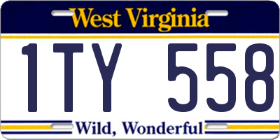 WV license plate 1TY558