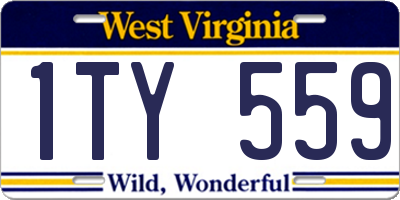 WV license plate 1TY559