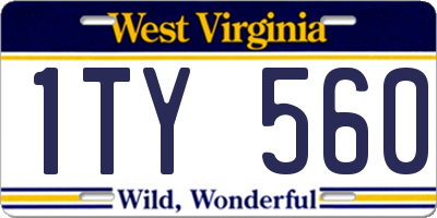 WV license plate 1TY560