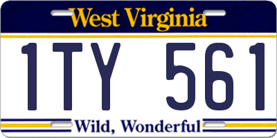 WV license plate 1TY561