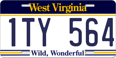 WV license plate 1TY564
