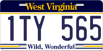 WV license plate 1TY565