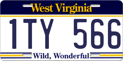 WV license plate 1TY566