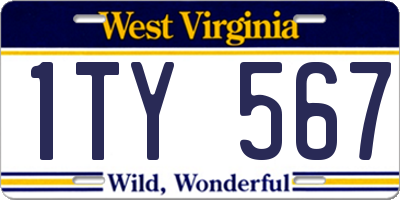 WV license plate 1TY567