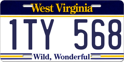 WV license plate 1TY568