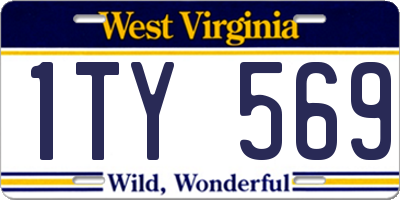 WV license plate 1TY569