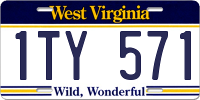 WV license plate 1TY571