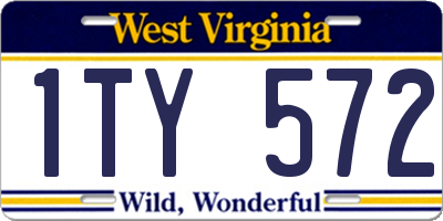 WV license plate 1TY572