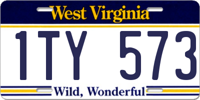 WV license plate 1TY573
