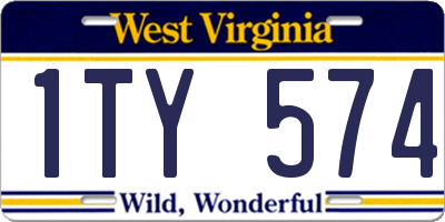 WV license plate 1TY574
