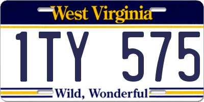 WV license plate 1TY575