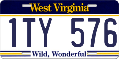 WV license plate 1TY576
