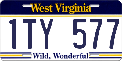 WV license plate 1TY577