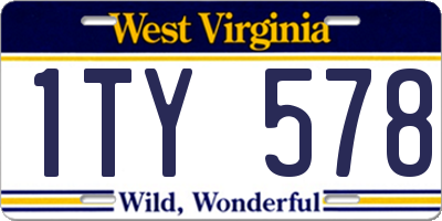 WV license plate 1TY578