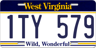WV license plate 1TY579