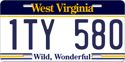 WV license plate 1TY580