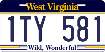 WV license plate 1TY581