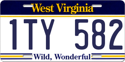 WV license plate 1TY582