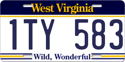 WV license plate 1TY583